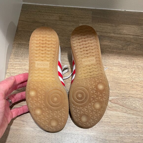 Adidas Originals Samba OG, Youth Size 1, White/Better Scarlet/Gum - Picture 4 of 5